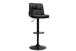 Miliboo Barhocker höhenverstellbar schwarzes Polyurethan und schwarzes Metall (2er-Set) ZUCK* Barhocker