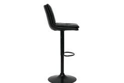 Miliboo Barhocker höhenverstellbar schwarzes Polyurethan und schwarzes Metall (2er-Set) ZUCK* Barhocker