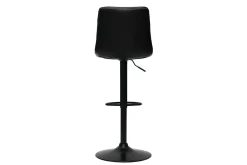 Miliboo Barhocker höhenverstellbar schwarzes Polyurethan und schwarzes Metall (2er-Set) ZUCK* Barhocker