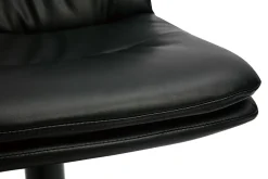 Miliboo Barhocker höhenverstellbar schwarzes Polyurethan und schwarzes Metall (2er-Set) ZUCK* Barhocker