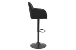 Miliboo Barhocker höhenverstellbar schwarzer Samt und schwarzes Metall (2er-Set) AMIKA* Barhocker