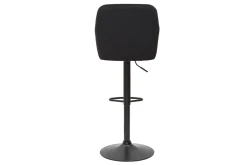Miliboo Barhocker höhenverstellbar schwarzer Samt und schwarzes Metall (2er-Set) AMIKA* Barhocker
