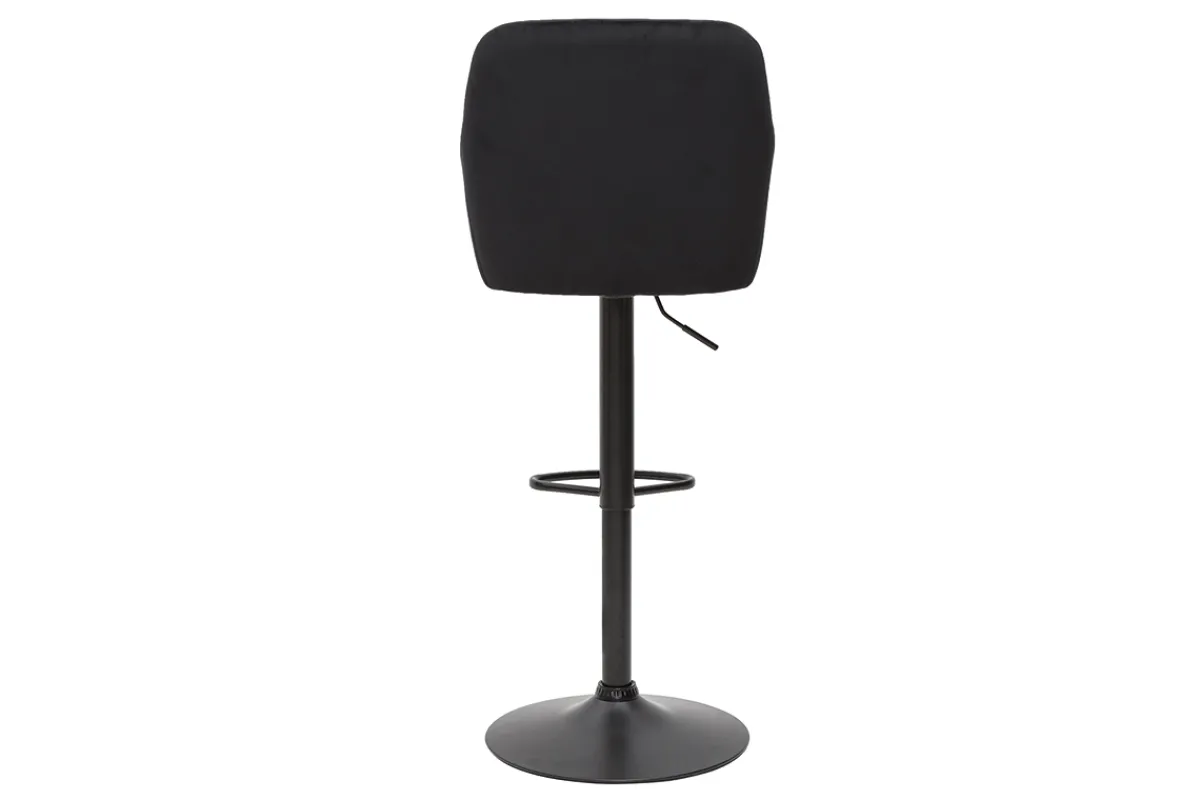 Miliboo Barhocker höhenverstellbar schwarzer Samt und schwarzes Metall (2er-Set) AMIKA* Barhocker