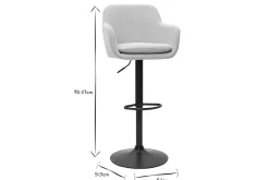 Miliboo Barhocker höhenverstellbar schwarzer Samt und schwarzes Metall (2er-Set) AMIKA* Barhocker