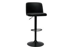 Miliboo Barhocker höhenverstellbar schwarzes Polyurethan und schwarzes Metall (2er-Set) MONTI* Barhocker