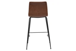 Miliboo Barhocker in braunem Antik-Look und schwarzes Metall H65 cm (2er Set) HAROLD* Barhocker