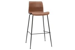 Miliboo Barhocker in braunem Antik-Look und schwarzes Metall H75 cm (2er-Set) HAROLD* Barhocker