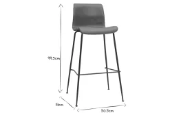 Miliboo Barhocker in braunem Antik-Look und schwarzes Metall H75 cm (2er-Set) HAROLD* Barhocker
