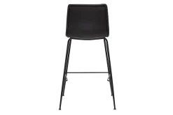 Miliboo Barhocker in schwarzem Antik-Look und schwarzes Metall H65 cm (2er Set) HAROLD* Barhocker