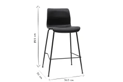 Miliboo Barhocker in schwarzem Antik-Look und schwarzes Metall H65 cm (2er Set) HAROLD* Barhocker