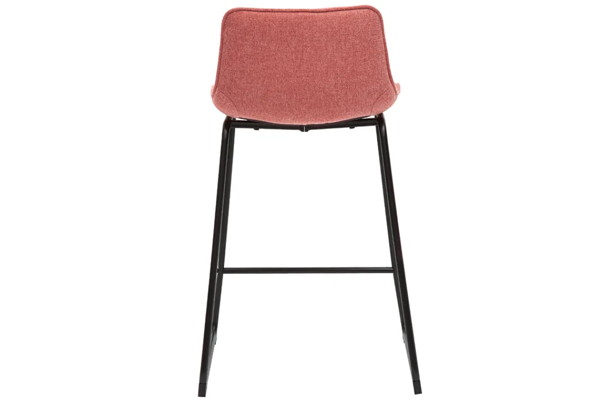 Miliboo Barhocker in Terracotta mit Samteffekt-Stoff und Metall H65 cm (2er-Set) BOOST* Barhocker