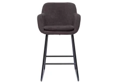 Miliboo Barhocker mit Samteffekt dunkelgrau H65 cm (2er-Set) AMIKA* Barhocker