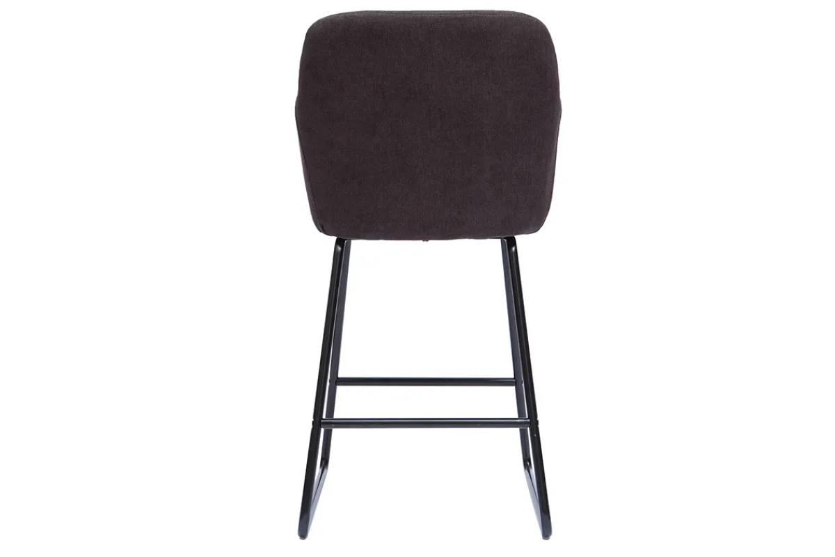 Miliboo Barhocker mit Samteffekt dunkelgrau H65 cm (2er-Set) AMIKA* Barhocker