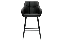 Miliboo Barhocker mit schwarz gepolsterter Sitzfläche und schwarzem Metall H65 cm (2er-Set) MONTERO* Barhocker
