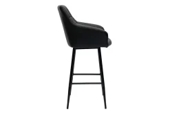 Miliboo Barhocker mit schwarz gepolsterter Sitzfläche und schwarzem Metall H65 cm (2er-Set) MONTERO* Barhocker