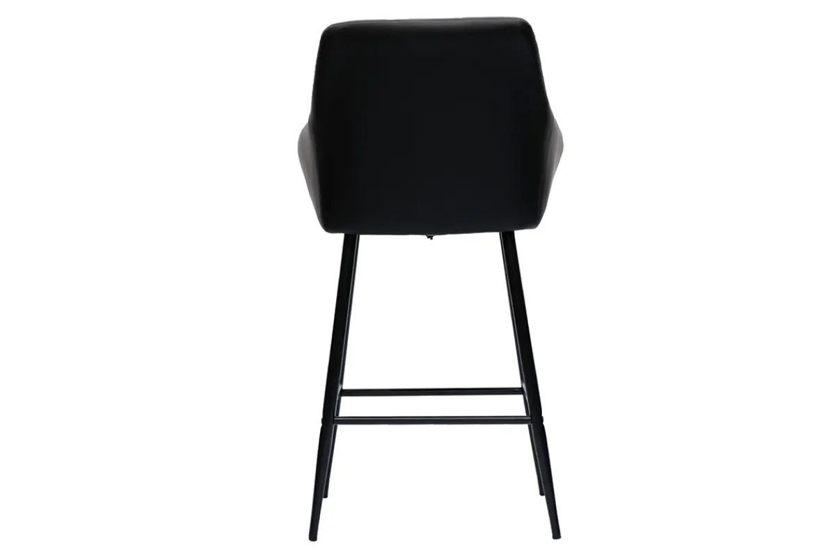 Miliboo Barhocker mit schwarz gepolsterter Sitzfläche und schwarzem Metall H65 cm (2er-Set) MONTERO* Barhocker
