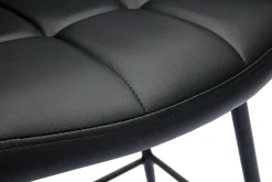 Miliboo Barhocker mit schwarz gepolsterter Sitzfläche und schwarzem Metall H65 cm (2er-Set) MONTERO* Barhocker