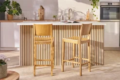 Miliboo Barhocker mit Walnussfurnier H65 cm MELVIL* Barhocker