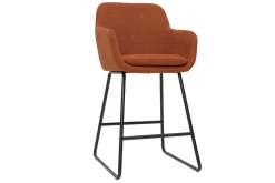 Miliboo Barhocker rostbrauner Stoff mit Samteffekt H65cm (2er-Set) AMIKA* Barhocker