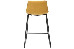 Miliboo Barhocker senfgelber Stoff mit Samteffekt und Metall H65 cm (2er-Set) BOOST* Barhocker