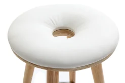 Miliboo Barhocker skandinavisch 65 cm PU Weiß Beine helles Holz NORDECO* Barhocker