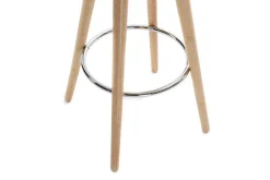Miliboo Barhocker skandinavisch 65 cm PU Weiß Beine helles Holz NORDECO* Barhocker