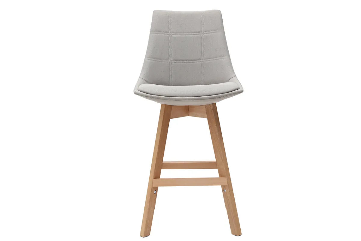Miliboo Barhocker skandinavisch Hellgrau 65 cm (2er-Set) MATILDE* Barhocker