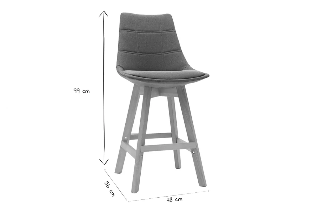 Miliboo Barhocker skandinavisch Hellgrau 65 cm (2er-Set) MATILDE* Barhocker