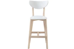Miliboo Barhocker skandinavisch Weiß und Holz 75 cm 2er-Set LEENA* Barhocker