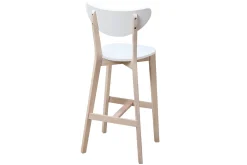 Miliboo Barhocker skandinavisch Weiß und Holz 75 cm 2er-Set LEENA* Barhocker