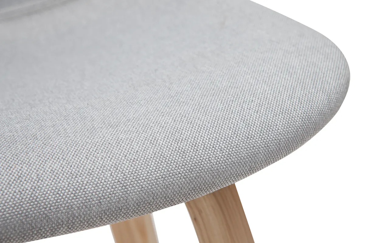 Miliboo Barhocker skandinavisches Design hellgrau und Holz H65 cm (2er-Set) NONIE* Barhocker