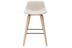 Miliboo Barhocker skandinavisches Design beige und Holz H65 cm (2er-Set) NONIE* Barhocker