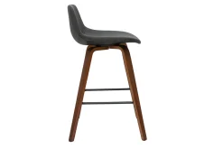 Miliboo Barhocker skandinavisches Design dunkelgrau und Holz H65 cm (2er-Set) NONIE* Barhocker