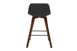 Miliboo Barhocker skandinavisches Design dunkelgrau und Holz H65 cm (2er-Set) NONIE* Barhocker