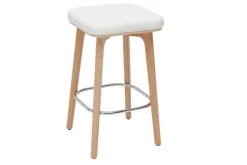 Miliboo Barhocker weiß und helles Holz 65 cm (2er-Set) GRAMMA* Barhocker