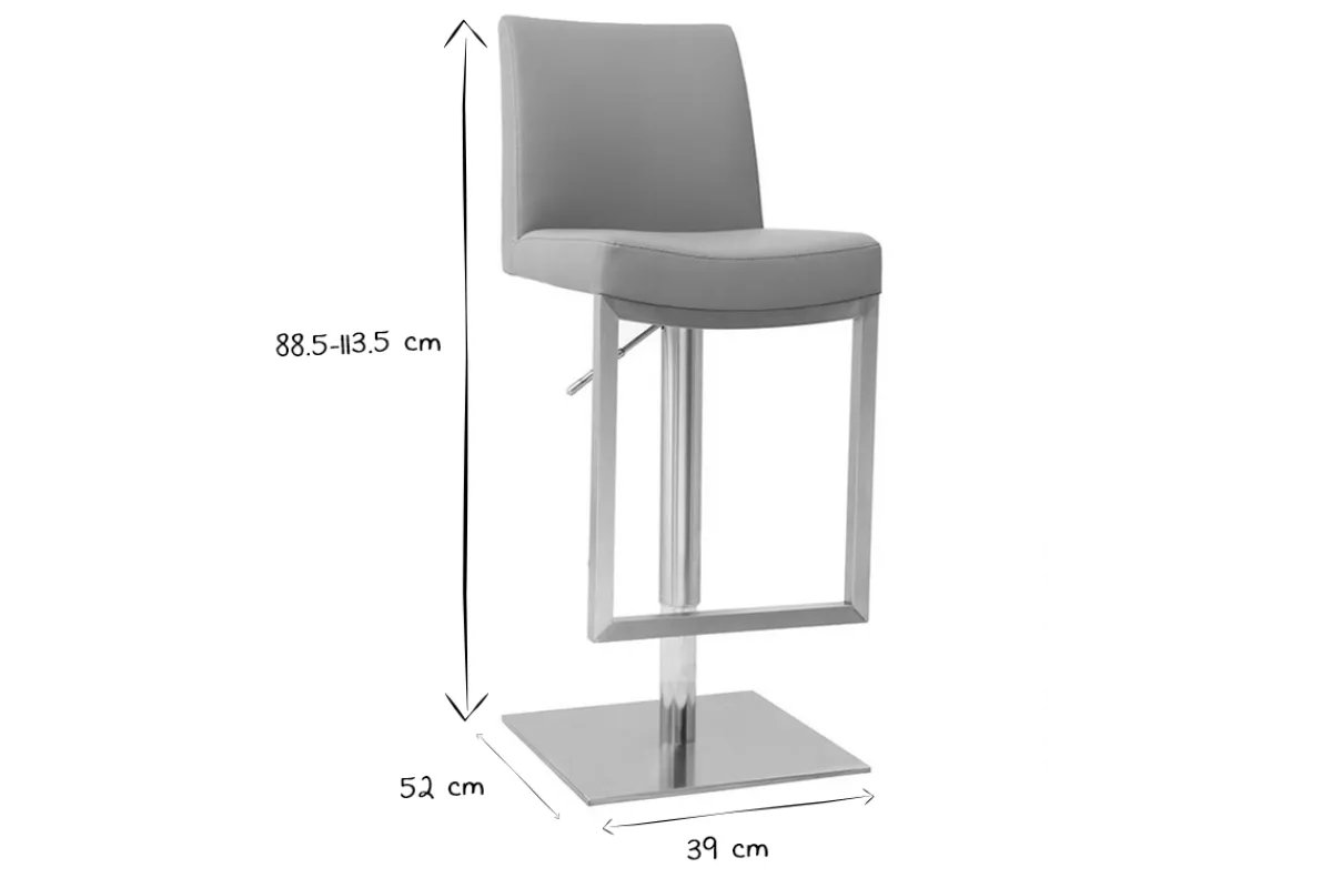 Miliboo Barhocker zeitgenössisches Design Metall und PU Weiß - KYLE* Barhocker