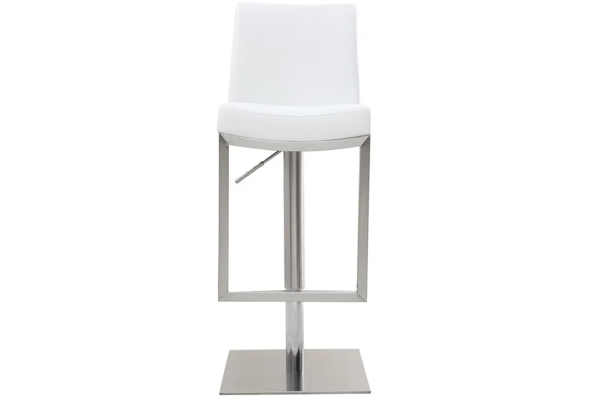 Miliboo Barhocker zeitgenössisches Design Metall und PU Weiß - KYLE* Barhocker