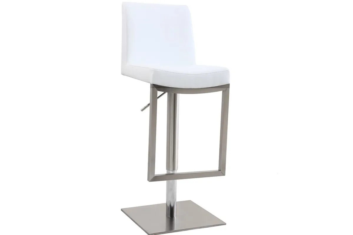 Miliboo Barhocker zeitgenössisches Design Metall und PU Weiß - KYLE* Barhocker