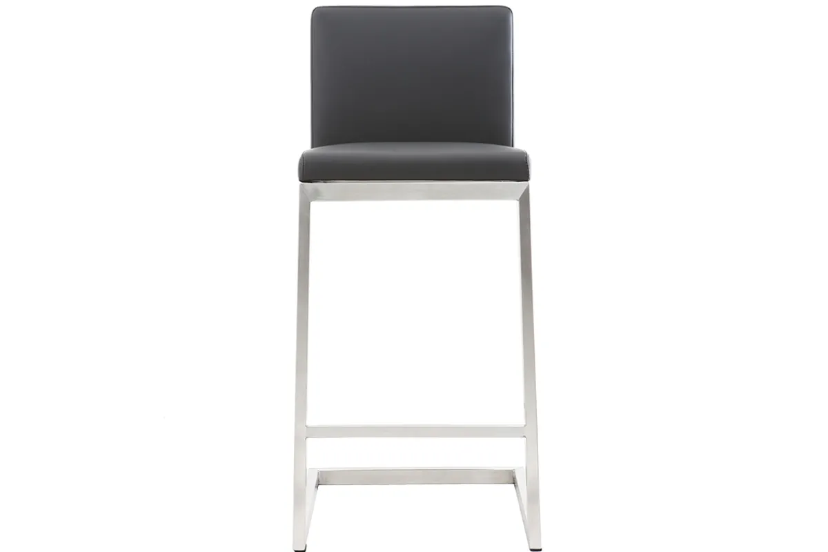 Miliboo Barhocker zeitgenössisches Design - Aluminium und PU Schwarz - STELLAR (2-er Set)* Barhocker