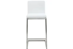 Miliboo Barhocker zeitgenössisches Design - Aluminium und PU Weiß - STELLAR (2-er Set)* Barhocker