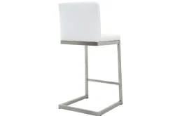 Miliboo Barhocker zeitgenössisches Design - Aluminium und PU Weiß - STELLAR (2-er Set)* Barhocker