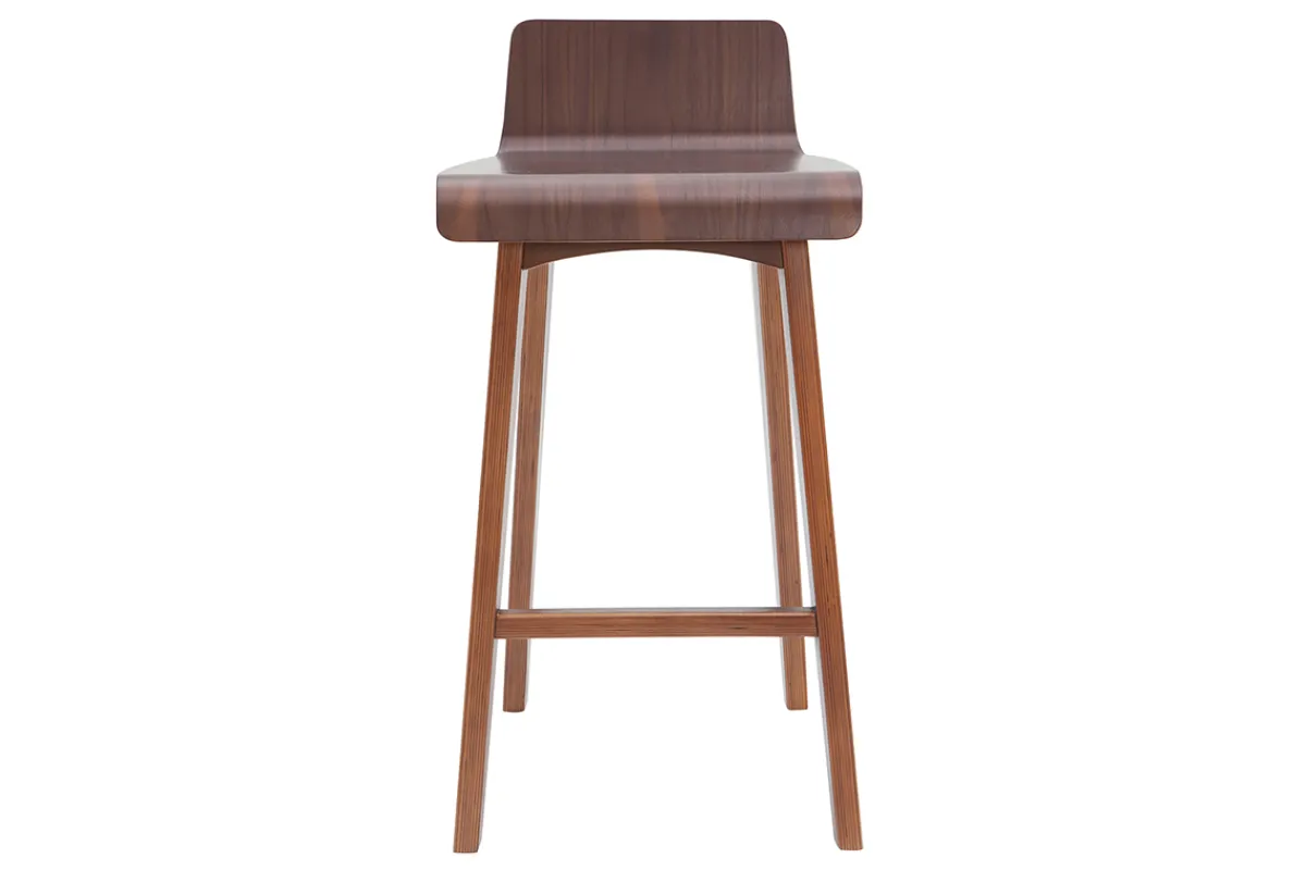 Miliboo Barstuhl aus dunklem Holz 65 cm BALTIK* Barhocker