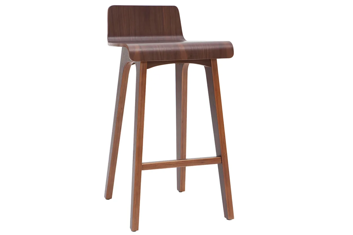 Miliboo Barstuhl aus dunklem Holz 65 cm BALTIK* Barhocker