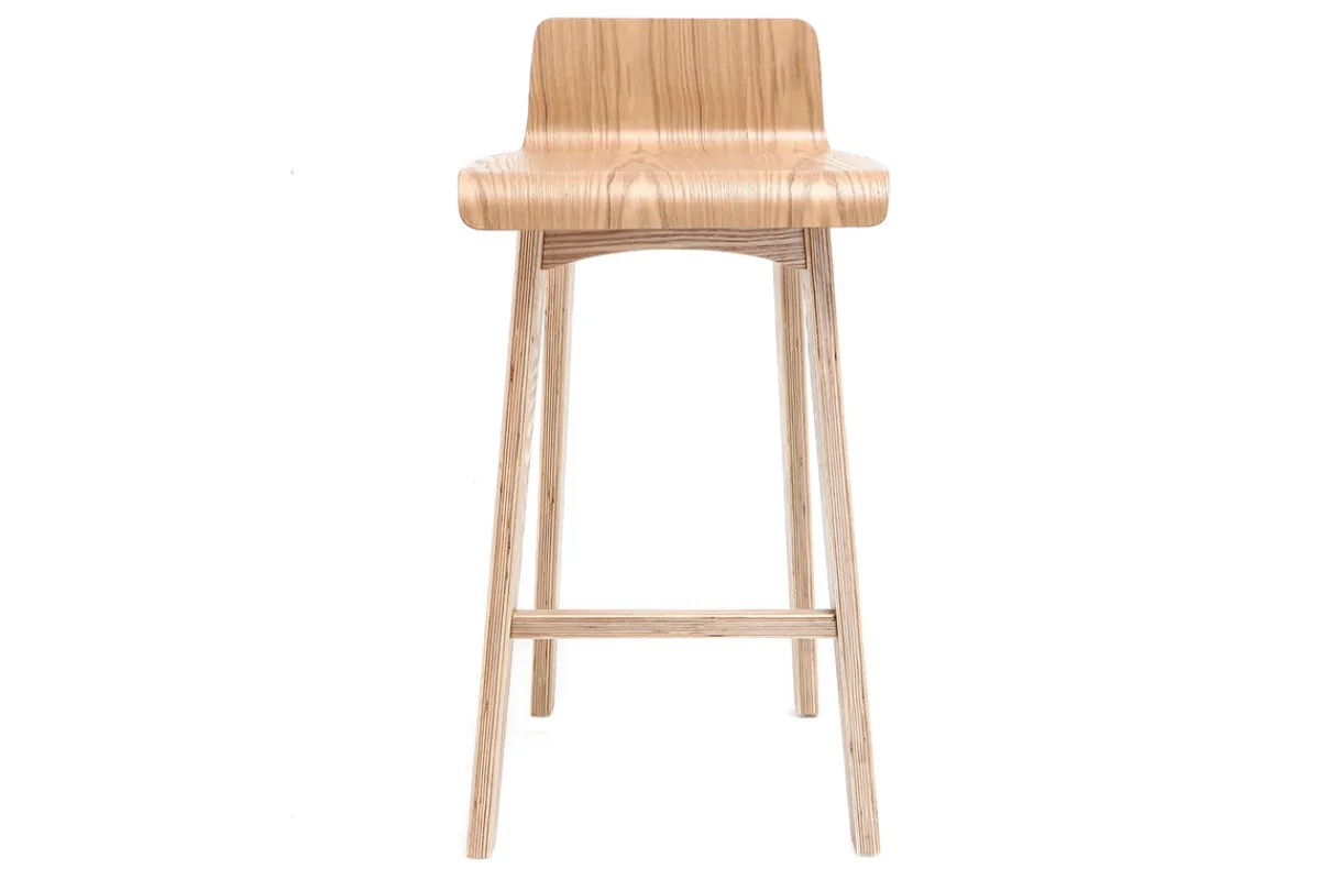 Miliboo Barstuhl aus Holz - 65 cm - skandinavisch - BALTIK* Barhocker