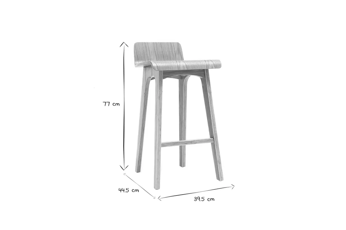 Miliboo Barstuhl aus Holz - 65 cm - skandinavisch - BALTIK* Barhocker