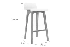 Miliboo Barstuhl aus Holz - 65 cm - skandinavisch - BALTIK* Barhocker