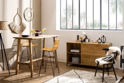 Miliboo Bartisch aus Mangoholz und goldenem Metall L130 cm MARGHA* Bartische/ Bar