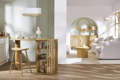 Miliboo Bartisch mit Ablagefächern aus massivem Mangoholz H90 cm LOBIO* Bartische/ Bar