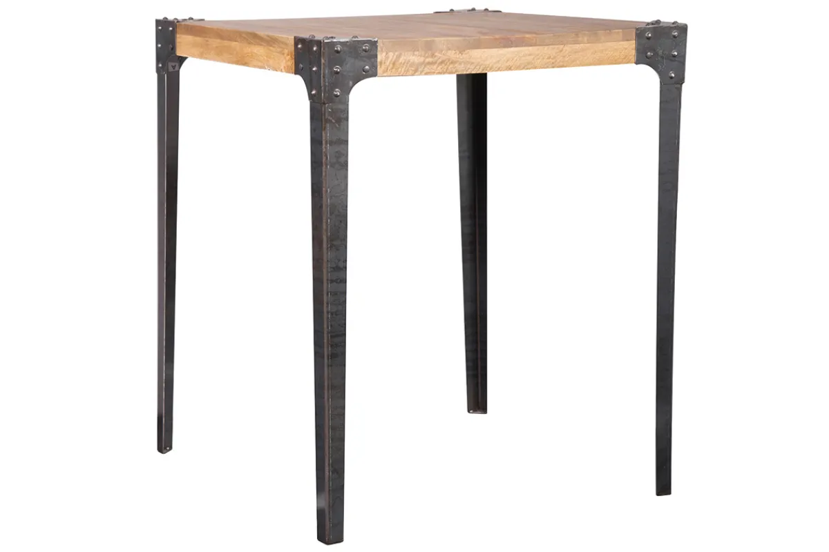 Miliboo Bartisch quadratisch Industrie-Design Holz und Metall MADISON* Bartische/ Bar