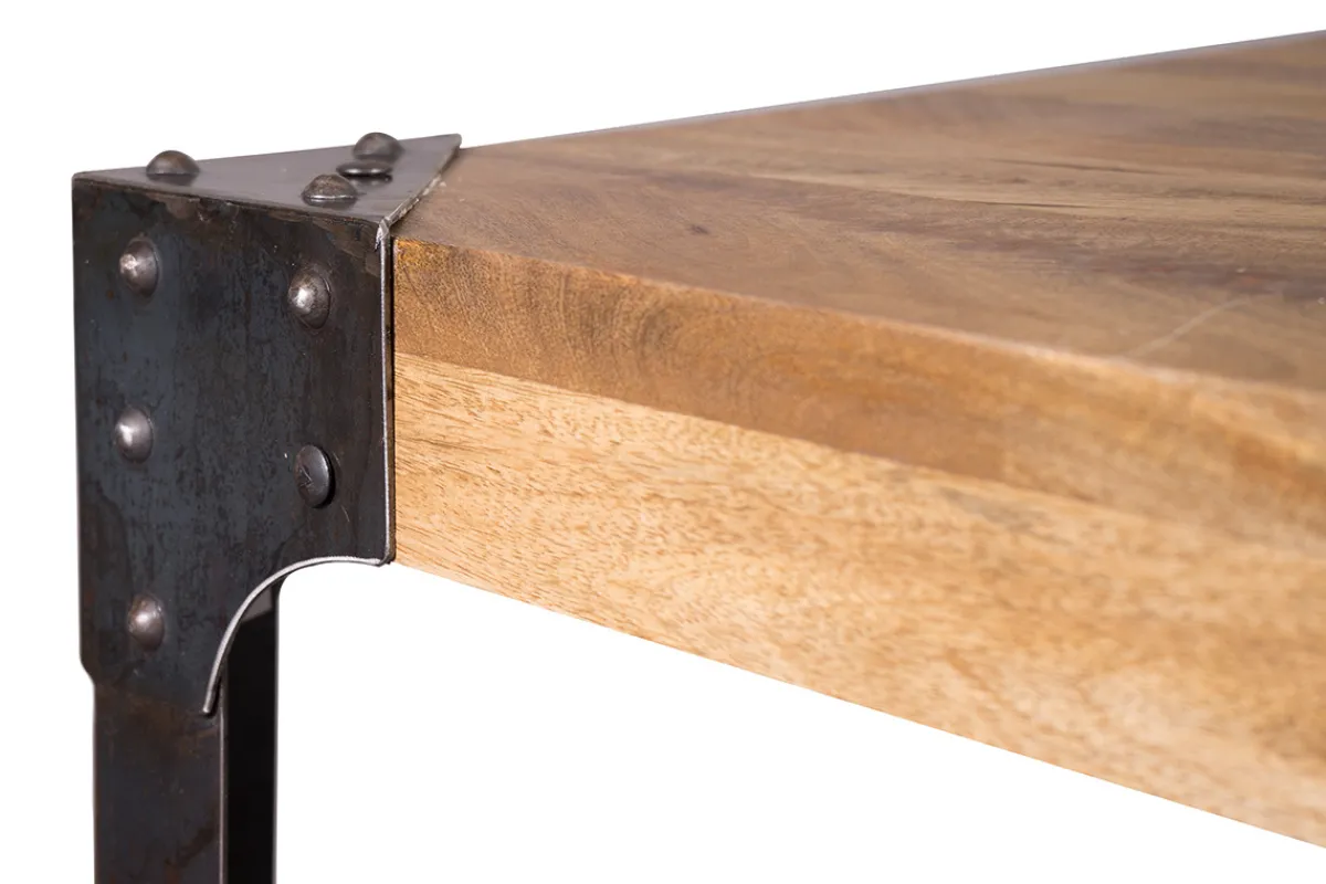 Miliboo Bartisch quadratisch Industrie-Design Holz und Metall MADISON* Bartische/ Bar